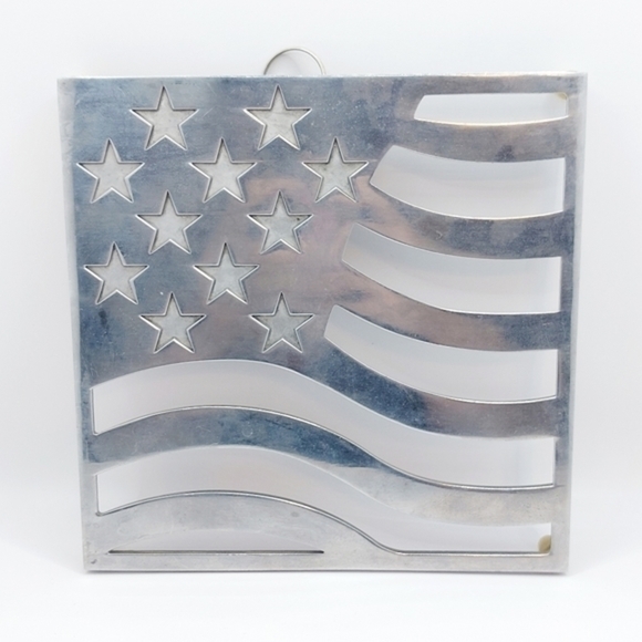 Vintage Copco Stars and‎ Stripes Hanging Trivet With Bamboo Cooling Rack - Picture 2 of 5